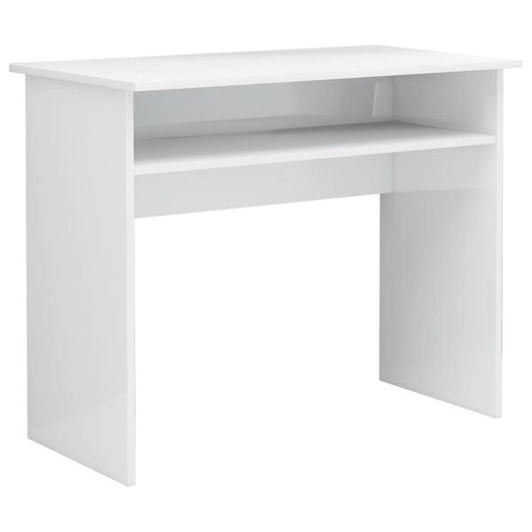 vidaXL Desk High gloss white Engineered wood Compact Desk Rectangular