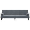 vidaXL Sofa Bed Dark Grey Velvet, Plywood, Foam Large