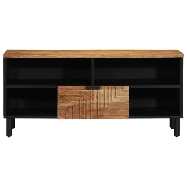 vidaXL TV Units with Drawer Solid Acacia Wood 39.37 x 13.19 x 18.11 in