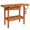vidaXL Workbench with Drawer and Vices 48.8x20.5x32.7" Solid Wood Acacia