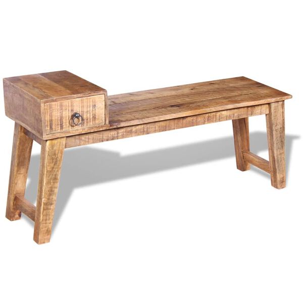 vidaXL Bench Brown Solid Mango Wood Medium Entryway Bench Rectangular