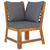 vidaXL Garden Lounge Set Acacia wood with dark grey cushions