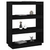 vidaXL Book Cabinet Black Solid Pinewood Medium Book Cabinet