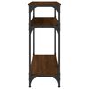 vidaXL Console Table Brown Oak Engineered Wood, Metal Medium
