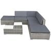 vidaXL Garden Furniture Set Grey PE Rattan Medium Modular