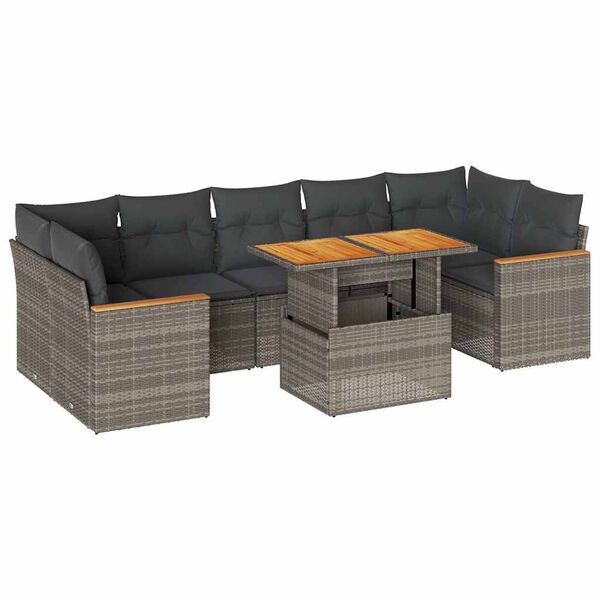 vidaXL Garden Sofa Set Grey
