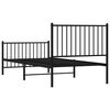 vidaXL Bed Frame Black Powder-Coated Steel 35.4 x 78.7 in