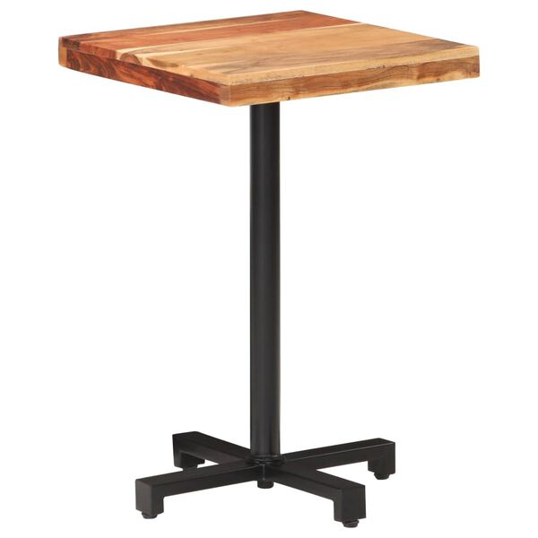 vidaXL Bistro Table Natural wood, Black Solid Acacia wood, Iron Compact