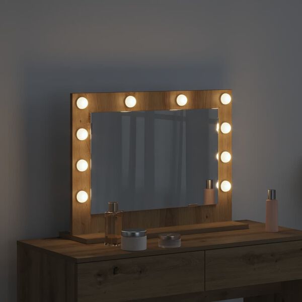 vidaXL Vanity Mirror with Mirror Artisan Oak 23.62 x 17.72 x 7.09 in