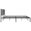 vidaXL Bed Frame Black Steel 47 x 79 in Bed Frame Rectangular