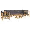 vidaXL Garden Lounge Set Dark Grey, Natural Bamboo Bamboo Medium Durable
