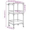 vidaXL Kitchen Trolley Smoked Oak 23.8"x19.7"x41.3" Engineered Wood