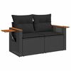 vidaXL Garden Sofa Set with Cushion 10 pcs Black Poly Rattan