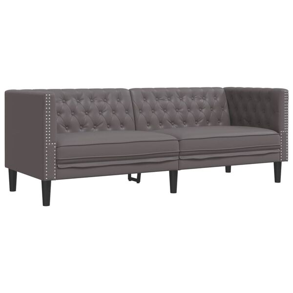 vidaXL Chesterfield Sofa Gray