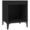 vidaXL Bedside Cabinet Set of 2 Black Engineered wood, Metal Medium