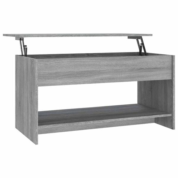 vidaXL Coffee Table Grey Sonoma Engineered Wood Medium Height-Adjustable