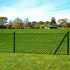 vidaXL Chain Link Fence with Posts Spike Steel 2.6ftx49.2ft