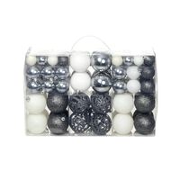 vidaXL 100 Piece Christmas Ball Set 1.2"/1.6"/2.4" White/Gray