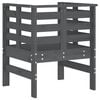 vidaXL Garden Chair Set of 2 Grey Solid Pine Wood