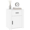 vidaXL Bedside Cabinet White Engineered wood 19.7 x 14.2 x 23.6 in