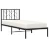vidaXL Bed Frame Black Powder-Coated Steel Twin Bed Frame Rectangular