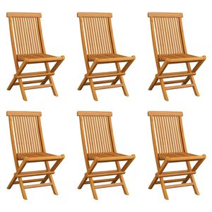 vidaXL Garden Chair Set of 6 Teak Wood