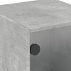 vidaXL Bedside Cabinet Concrete Grey Engineered Wood, Glass
