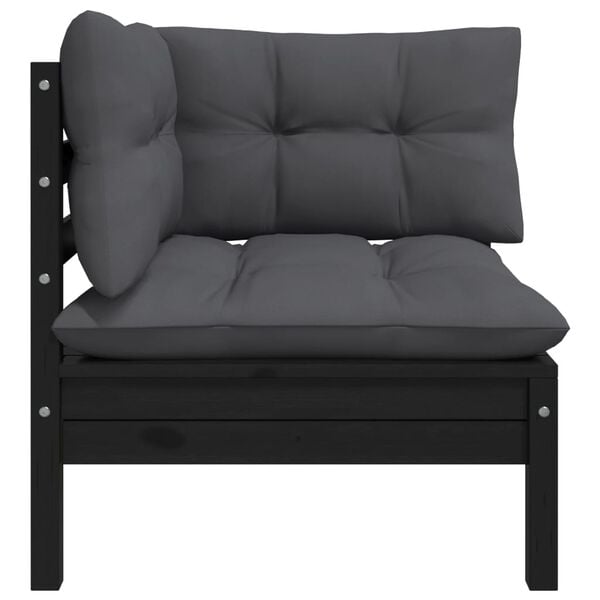 vidaXL Garden Lounge Set 3 Piece Black, Anthracite