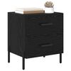 vidaXL Bedside Cabinet 2 pcs Black Oak 15.75 x 13.78 x 18.70 in