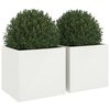 vidaXL Planter Set of 2 White Cold-rolled steel Medium Strong