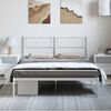 vidaXL Metal Bed Frame White Powder-coated steel 59.1x78.7 in King Size