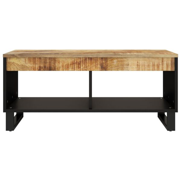 vidaXL Coffee Table Natural Wood Solid Mango Wood, Iron Medium