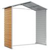 vidaXL Garden Shed Light brown Galvanized steel Large Garden Shed