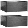 vidaXL Garden Furniture Cover Set of 2 Black Polyethylene Large