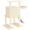 vidaXL Cat Tree Cream Engineered wood, plush, sisal Medium