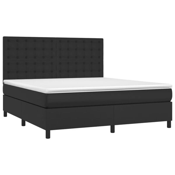 vidaXL Box Spring Bed Black, White