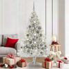 vidaXL Artificial Pre-lit Christmas Tree Silver 70.9" PET