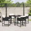 vidaXL Garden Dining Set with Cushion Folding 5 pcs Gray Poly rattan