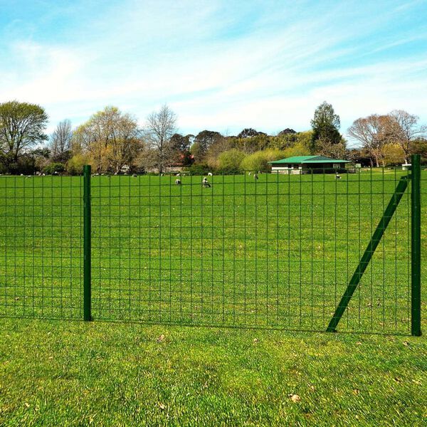 vidaXL Euro Fence Steel 82'x3.9' Green