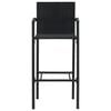 vidaXL 7 Piece Patio Bar Set with Armrest Poly Rattan Black