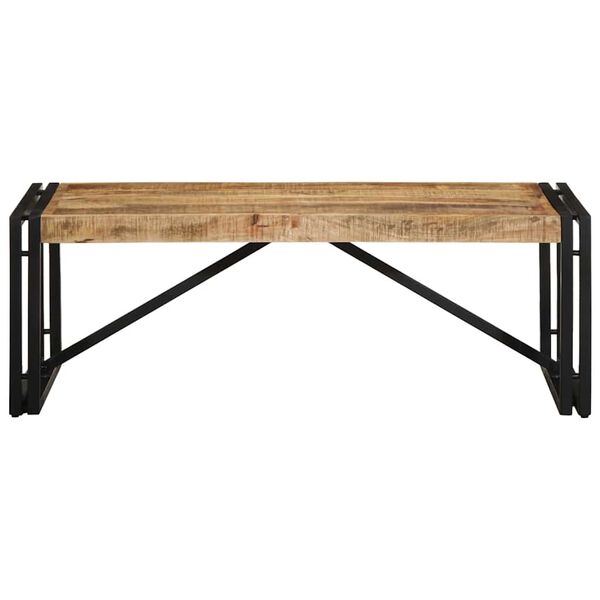 vidaXL Coffee Table Natural Wood Solid Mango Wood, Powder-Coated Iron