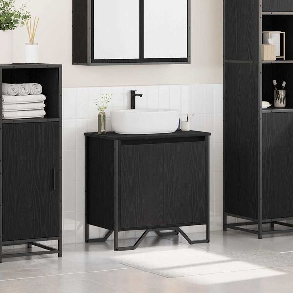vidaXL Bathroom Sink Cabinet Black Oak 60 x 35 x 60 cm Engineered wood