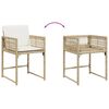 vidaXL Garden Chair Set of 4 Beige PE Rattan Standard Foldable