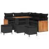 vidaXL Garden Sofa Set 8 pcs Black Poly rattan and powder-coated steel