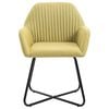 vidaXL Dining Chair Set of 2 Green Polyester, Powder-Coated Steel Medium