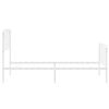 vidaXL Bed Frame White Steel Single Classic/Traditional Style Durable