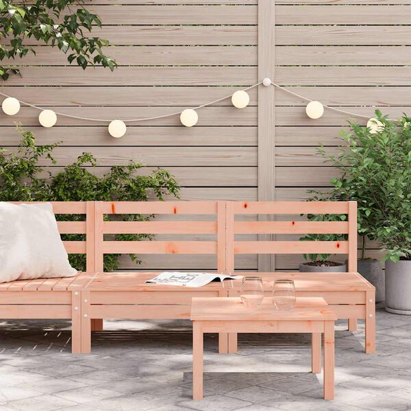 vidaXL Garden Sofa Set of 2 Natural Wood Solid Douglas wood (untreated)