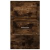 vidaXL Wall-mounted Bedside Cabinet Smoked oak Engineered wood Medium