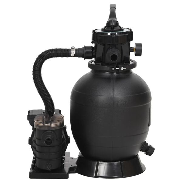 vidaXL Sand Filter Black Steel, PE, ABS Sturdy Outdoor Filter Pump