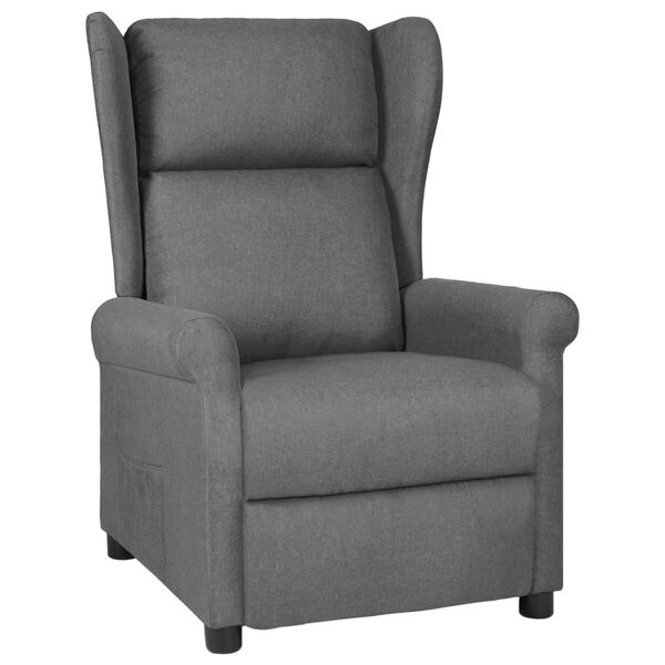 vidaXL Recliner Chair Light gray Fabric (100% polyester), metal, plywood